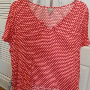 J Jill Pink Print Top XL